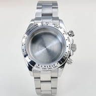 QX 39mm VK63 Case Silver Watch Case Stainless Steel Watch Strap Fit VK63 Quartz Movement Watch Acces