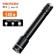 NICRON 2xAA High Brightness Flashlight 350LM Waterproof Beam Distance For Household (3W/100m) N4