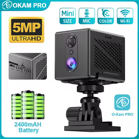 OKAM PRO 4G HD 5MP Wifi Camera Mini Wireless Surveillance Camera 2400mAh Battery Powered PIR Human D