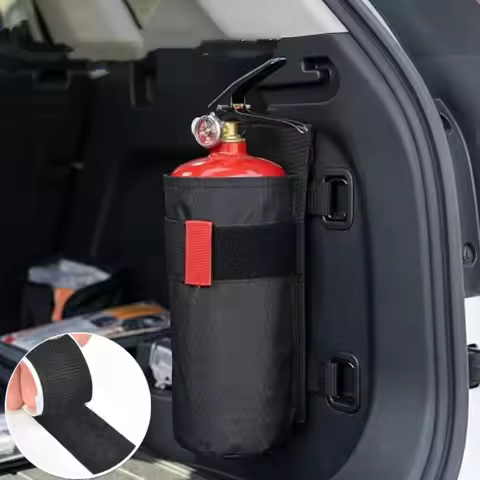 Car Fire Extinguisher Storage Bag Hook and Loop Fastener Fixed Durable Adjustable Oxford Fabric Fire