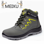 MEIXU Sneakers mens high-cut smash-proof puncture wear-resistant waterproof welder shoes winter plus