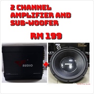 2 CHANNEL AMPLIFIER AND SUBWOOFER