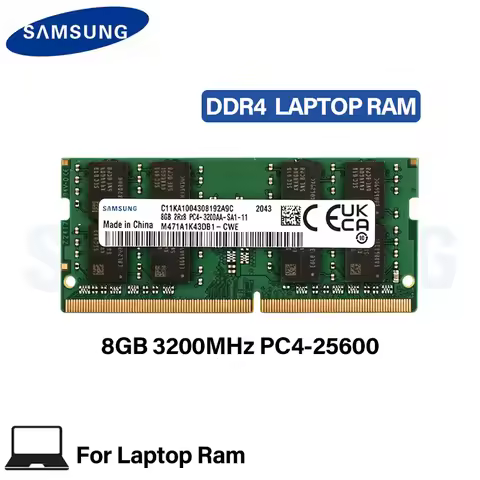SAMSUNG Laptop Ram DDR4 8GB 3200MHz SODIMM PC4-25600 Non-ECC 1.2V 260Pin Notebook Memoria Ram DDR4 F