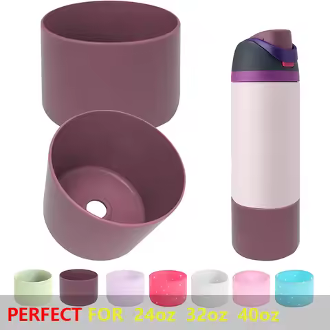 Silicone Water Bottle Boot Anti-Slip For Owala 24oz 32oz 40oz Protective Sleeve Bottom Protector Que