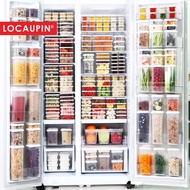 Locaupin 4pcs Food Storage  Containers, Stackable Refrigerator Freezer Organizer Fresh Keeper Contai