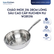 (Stainless steel 316) KUCHEN KU W premium deep 316 28cm stainless steel pan281316