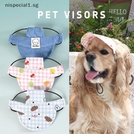 [nsp] Summer Dog Hat With Ear Holes Adjustable Denim Baseball Cap Sun Hat Outdoor Hiking Pet Hat Dog