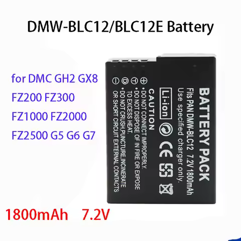 1800mAh DMW-BLC12 DMW BLC12E Rechargeable Camera Battery for Panasonic Lumix DMC-G5 G6 G7 GX8 G85 GH