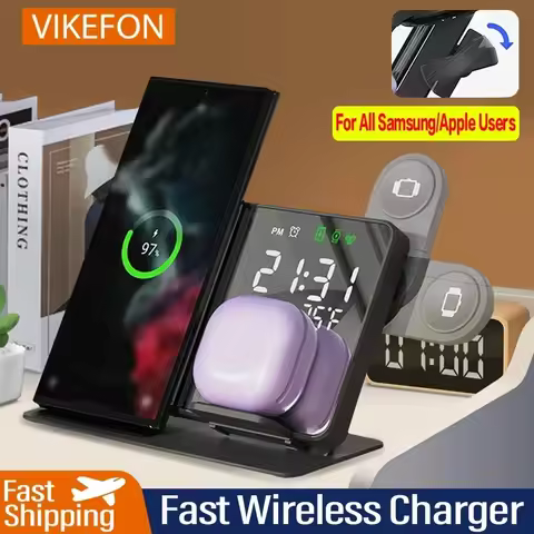 3 in 1 Wireless Charger For Apple Samsung Galaxy Watch 6 5 Pro S24 S23 S22 Fast Charging Station Ala