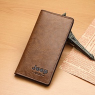 【LAZ Fashion】JEEP Mens Short Wallet Business Classic Men Bags Frosted PU Leather Multi-card  Slot La