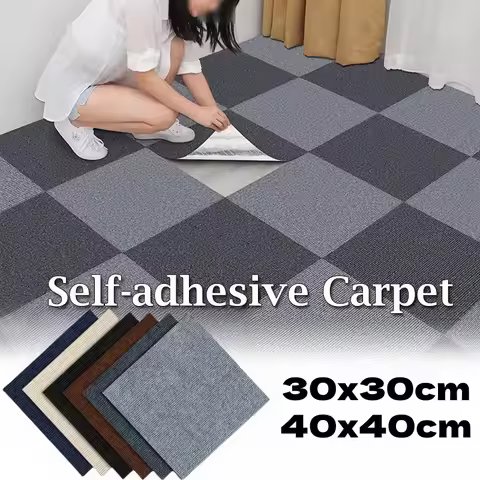 10pcs 30x30/40x40cm Self Adhesive Carpet Floor Tiles Sticker Square Rugs Peel and Stick Mat DIY Floo