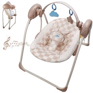 Baby Swings for Infants, Tiny Marvels Portable Swing with Adaptable Speed, Music, Removable-Toy-Bar,