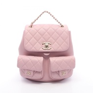 【二手】香奈兒 (Chanel) 小號雙肩包，AS3787，粉紅色，魚子醬紋小牛皮，絎縫鏈條小背包