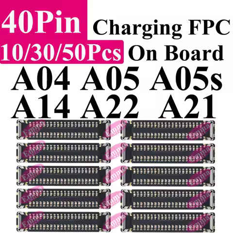 10-50Pcs 40Pin FPC Connector On Motherboard For Samsung A04 A05 A05s A14 A22 A21 Charging Board Flex