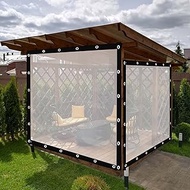 Outdoor Clear Tarp Curtain,Pavilion Balcony Waterproof Curtains,pvc Tarpaulin With Perforations,for 