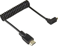 ATOMOS ATOMCAB007 L-Shaped Micro to Full HDMI Cable, Curled, 11.8 inches (30 cm), 17.7 inches (45 cm