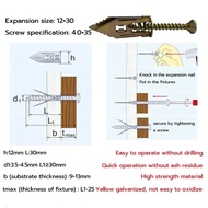 Butterfly Anchor Bolts Drill Expansion Screws Hammer in Metal Drywall Anchors