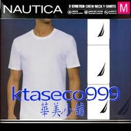  NAUTICA 男圓領短袖T恤三入組 M 號白色 壹盒價