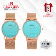 J.Bovier La Belle Collection Couple Watch Jam Tangan (Rose Gold Mesh) Free Nylon Strap (B23-15009015