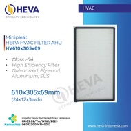 Minipleat HEPA Filter AHU HVAC size 610x305x69 mm / 24x12x3" HEVA Germany HVAC Filter HV610x305x69 |