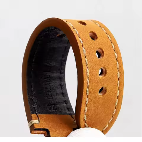 Convex mouth wristband For ORIS diving AQUIS retro Cowhide 733 7730 7740 men's watch strap 24 * 12mm