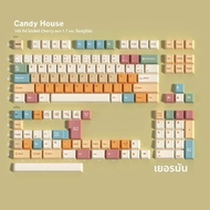 ปุ่มกดเชอร์รี่ PBT แคนดี้เฮ้าส์เยอรมันสเปนฝรั่งเศสเกาหลีรัสเซียปุ่มกดย้อมสำหรับคีย์บอร์ดเกม RS6 V75X