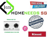 RINNAI RB-72S 2 Burner Built-In Hob  Authorized Dealar  Stainless Steel Top Plate  Free Delivery