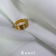 FEDORA Ring - KANTI Titanium Steel Plating Gold Ring 14k Gold Plated