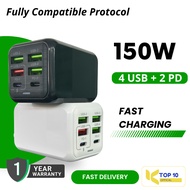 Charger Type C fast charging 150W 6 in 1 USB Charger fast charging kepala charger fast charging Adap