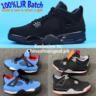 【100%LJR Batch】World top quality Air Jordan 4 Travis Scott blue black cat bred men's sneaker USsize8