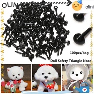 OLINI 100pcs/bag Safety Triangle Noses DIY Doll Animals Plastic Black 4.5X5.5MM