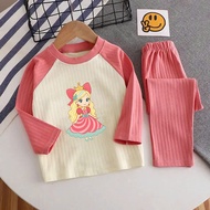 SOFT RIBBED LONG-Sleeve GIRLS' SUIT – CUTE PHOTO DG666