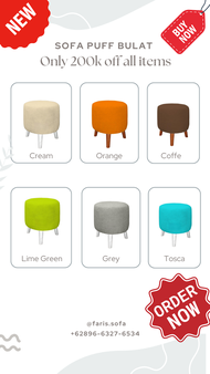 Sofa Puff Bulat/Sofa Aesthetic/Sofa Minimalis