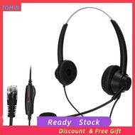Tominihouse H360D‑RJ9MV RJ9 Office Headset Binaural Telephone With Adjustable Spea