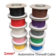【⊕Good quality⊕】 fka5 5 Meters/lot 1 Mm2 Auto Cable 12/24v 32/0.2mm Stranded Copper Wire Cores Thinwall Car Boat Van Vehicle Wire Connection Wire