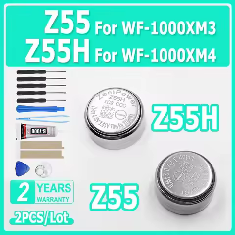 2pcs/lot Z55 Brand-New Battery For Sony WF-1000XM3, Z55H For WF-1000XM4 WF-SP900/SP700N /1000X WI-SP