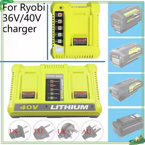 Battery Charger original For Ryobi 36V/40V Li-ion BPL3626 BPL3640 OP4040 BCL3620 with 2 USB Ports