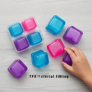 NeeDoh Nice Ice Teenie Squishy 4-Pack - Cool Cats Ice Cube Fidget Set, Ultra Soft Sensory Toy for AD