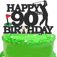 Golf Cake Toppers,90th Happy Birthday Cake Toppers,Golf 90th Happy Birthday Cake Decorations for Gol