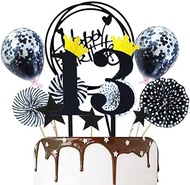 ZWWsullo Cake Decoration 13 Black Happy Birthday Cake Decoration Glitter Happy 13th Birthday Cake To
