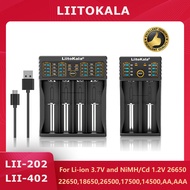 Liitokala Lii-202 Lii-402 Lii-CH2 Battery Charger for 18650 26650 16340 25500 14500 1.2V 3.7V 3.2V 3.85V AA/AAA NiMH Battery