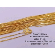 MESIN Machine Neck Chain Solid Gold 916 Gold 916 Gold 916 BAJET Chain 916 Solid NECKLACE