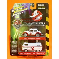 Johnny Lightning Ghostbusters 1965 Volkswagen Beetle / 1965 Volkswagen Type 2 Transporter