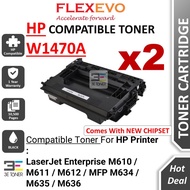 2 Units Compatible 147A Toner W1470A With Chipset for LaserJet Enterprise M610 M611 M612 MFP M634 M6