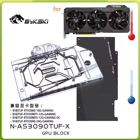 Bykski Water Block Use for ASUS TUF RTX 3080 3090 GAMING OC Video GPU Card / Copper Radiator / Backp