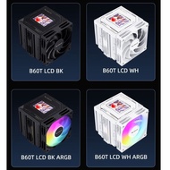 Coolleo B60T LCD CPU air cooler dual towers 6pcs heat pipes 2.8inch IPS 265W for LGA1851/1700/115X/1