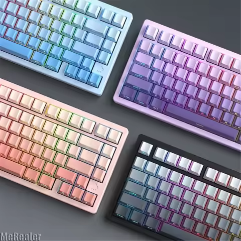Rainy Wob 75 Keycaps 133 Keys Gradient PBT DYE SUB Key Caps Cherry Profile Keycaps for Sugar65 LEOBO