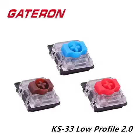 Gateron KS-33 Low Profile 2.0 Switch 3 Pin Blue Red Brown RGB Customized DIY Hot Swap Mechanical Key