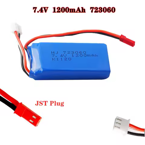 7.4V 1200mAh 723060 Lipo Battery For WLtoys V262 V333 V353B V666 Q212 RC Quadcopter Toys 2S Lipo Bat