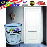 1L ( WHITE MATT ) GREENTECH PainT White Semi-Gloss (Matt) 1 Liter For Metal &amp; Wood / Kayu &amp; besi / 1 LITER GREENTECH